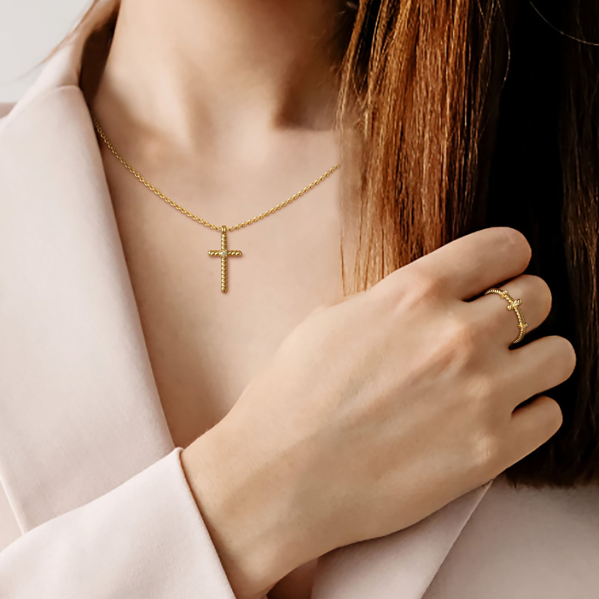 Rope Cross Stack Ring - vanimy