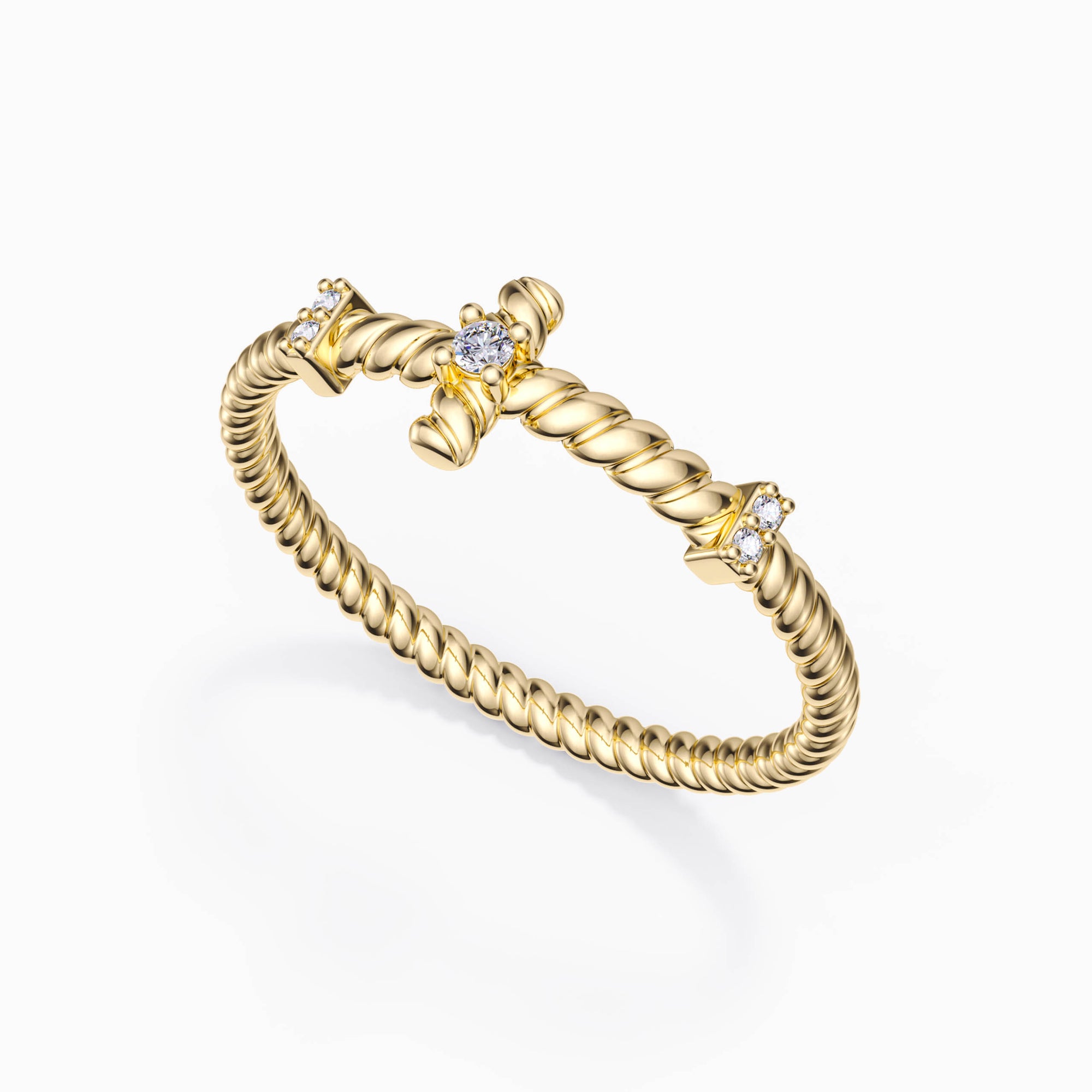 Rope Cross Stack Ring - vanimy