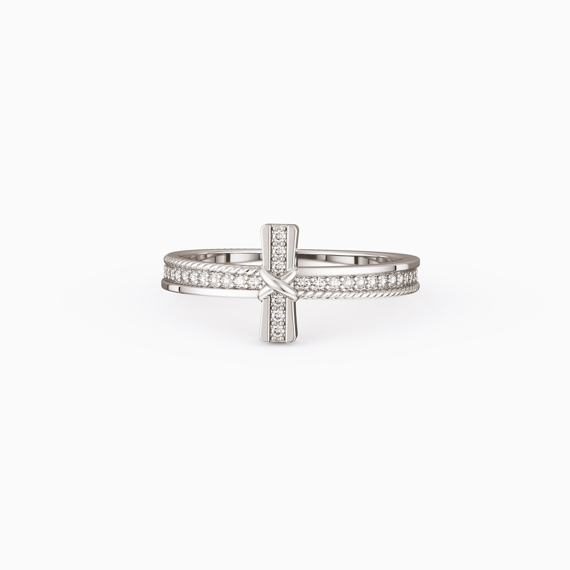Cord X Cross Stackable Ring - vanimy