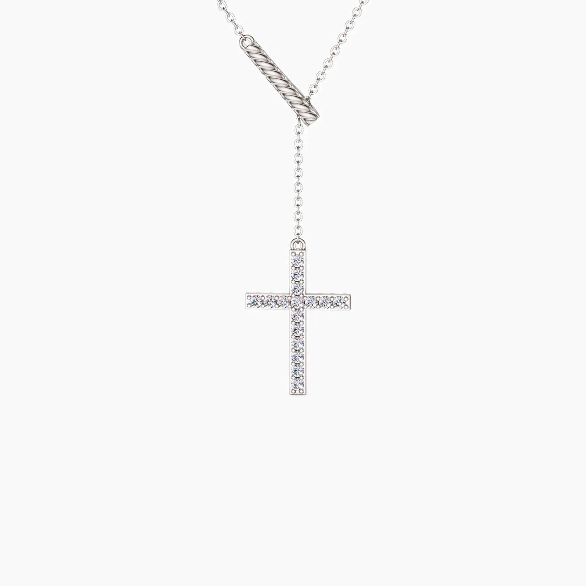 Pavé Cross Y Necklace - vanimy
