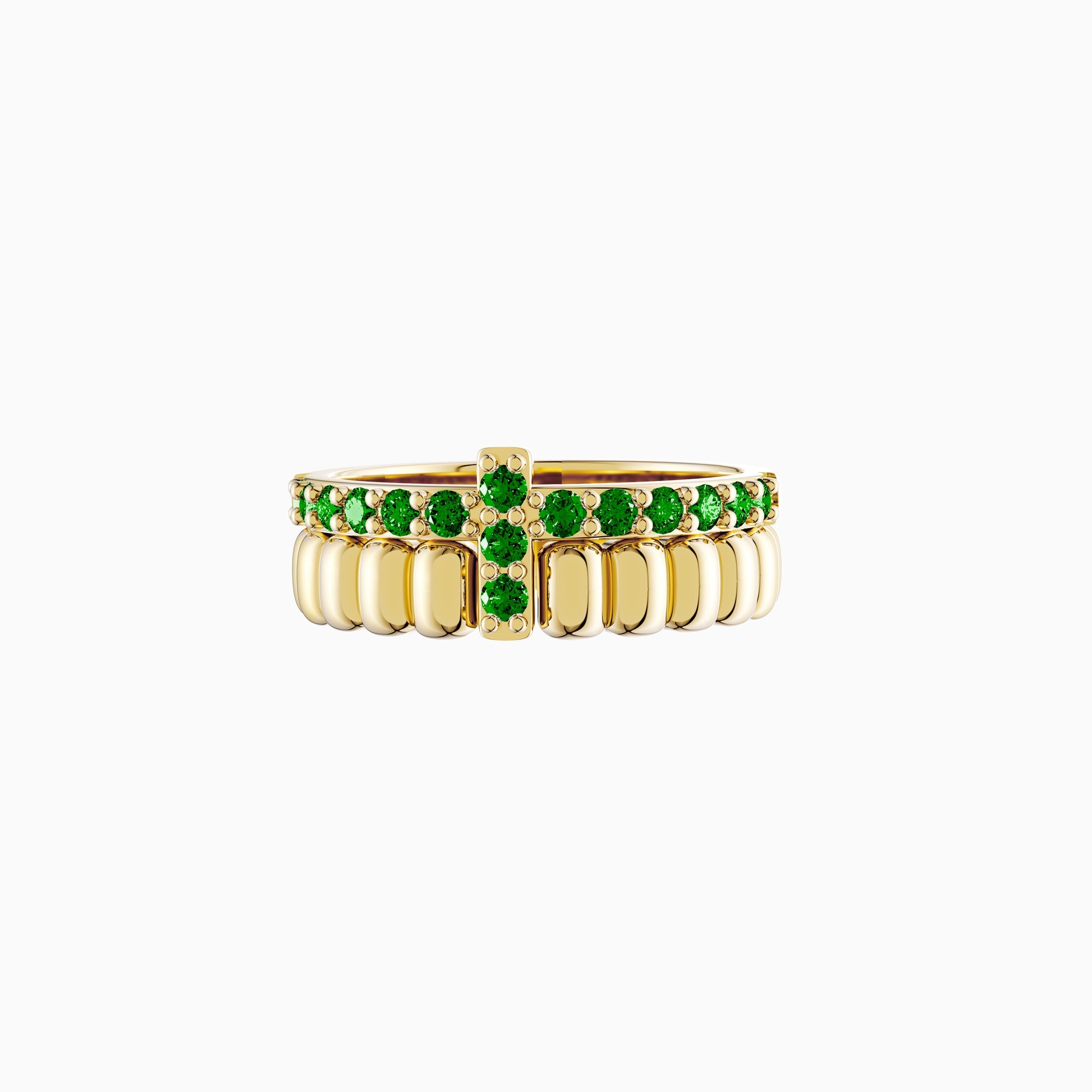 Eternal Setting Cross Two-piece Ring Set - vanimy