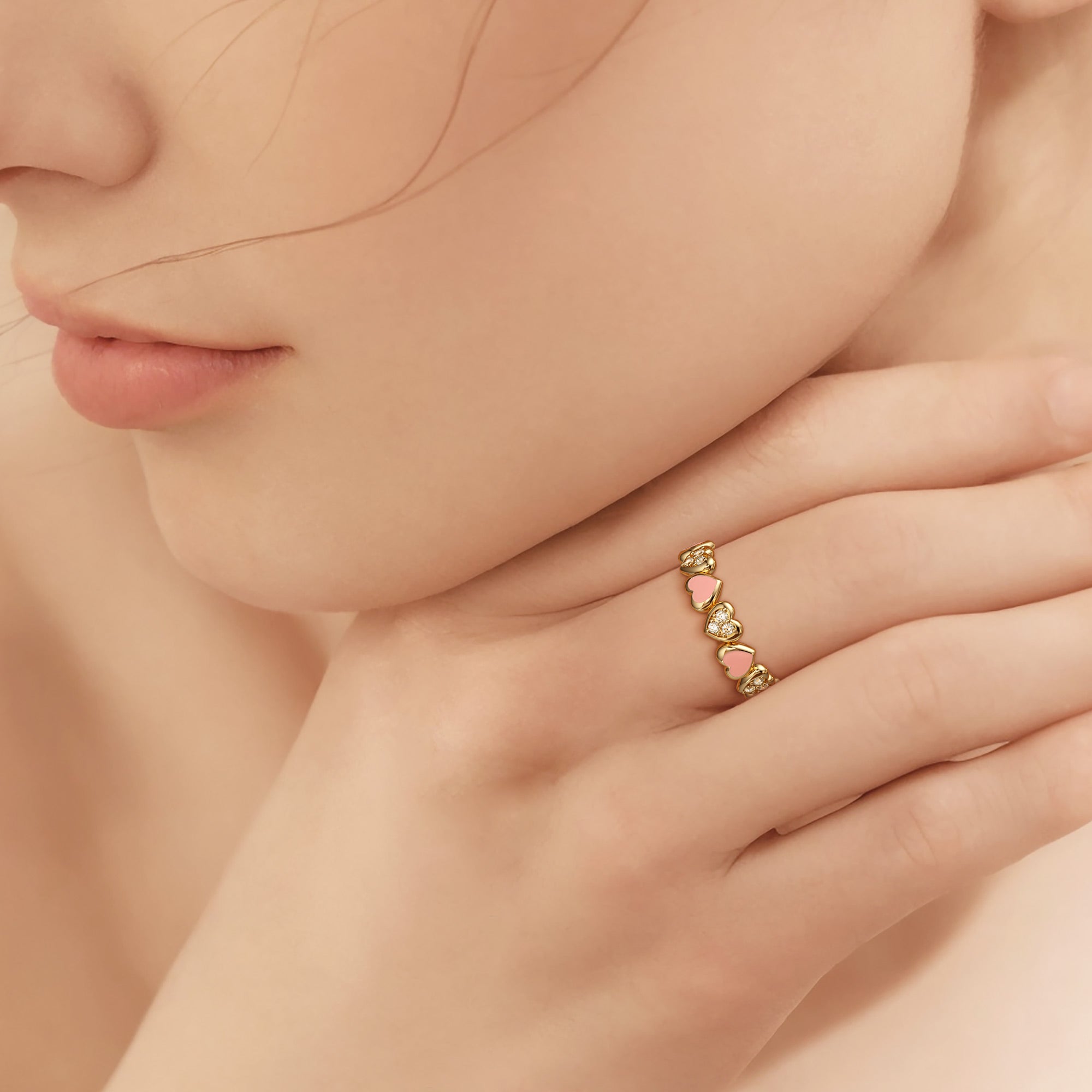 Eternity Heart Station Stackable Ring - vanimy