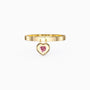 Pink Heart Dangle Love Lock Ring - vanimy
