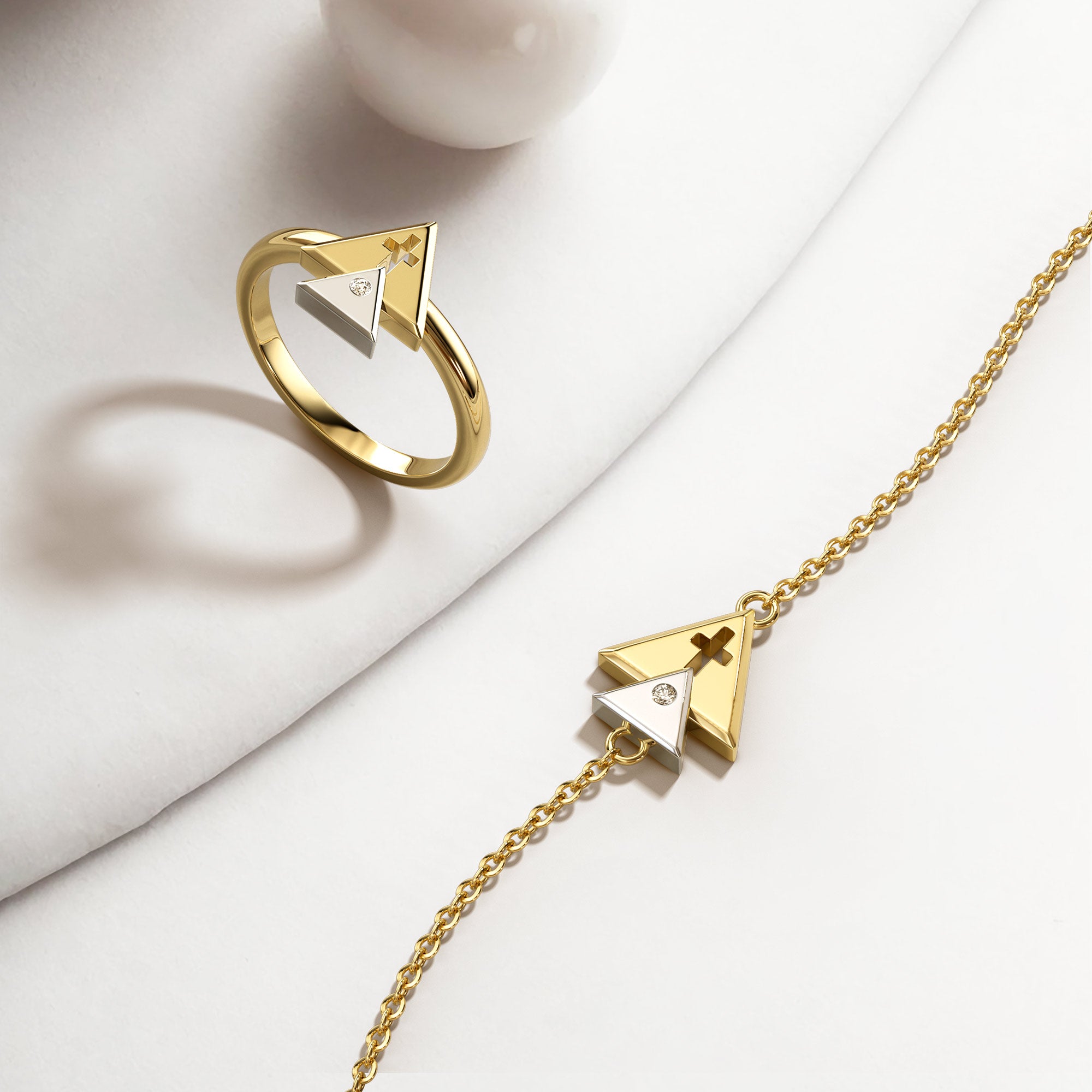 Cross Charm Trinity Triangle Bracelet - vanimy