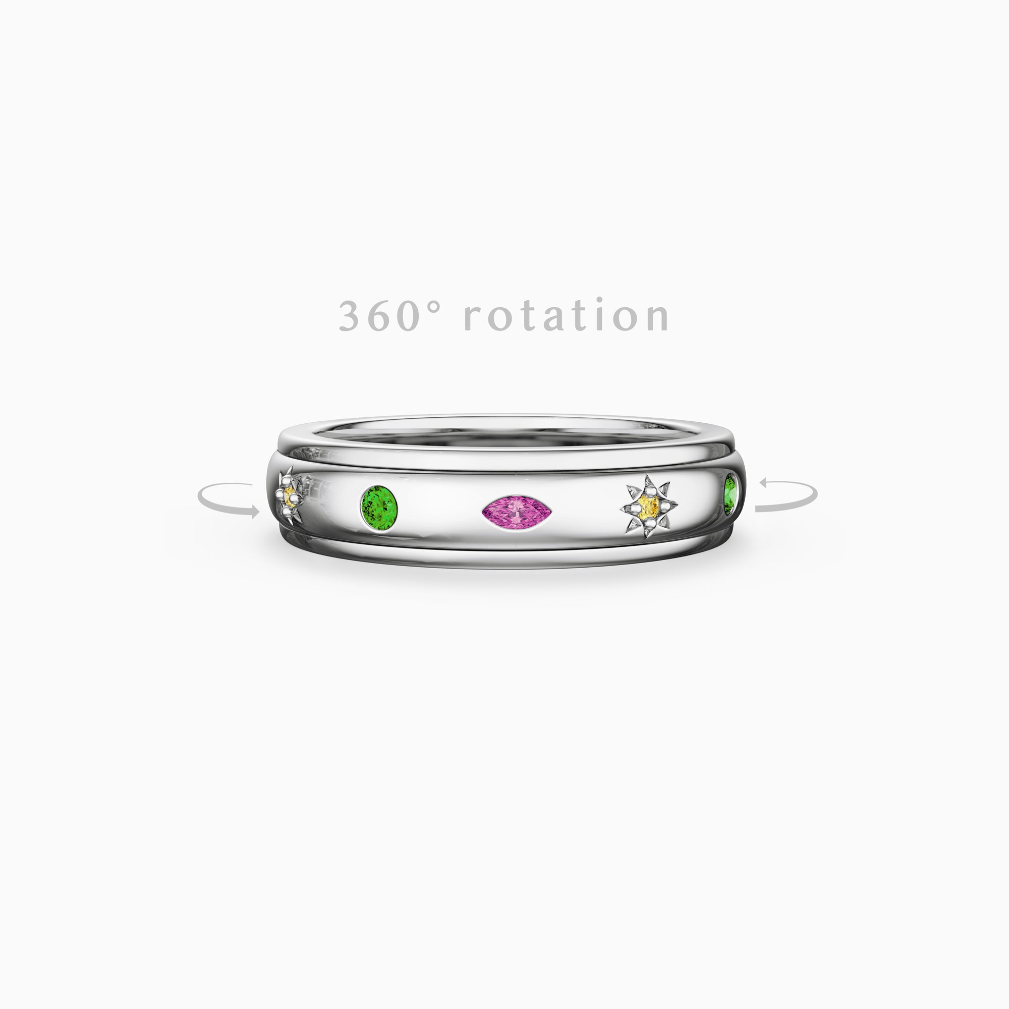 Soleil Celestial Meditations Spinner Fidget Ring For Anxiety Relief - vanimy