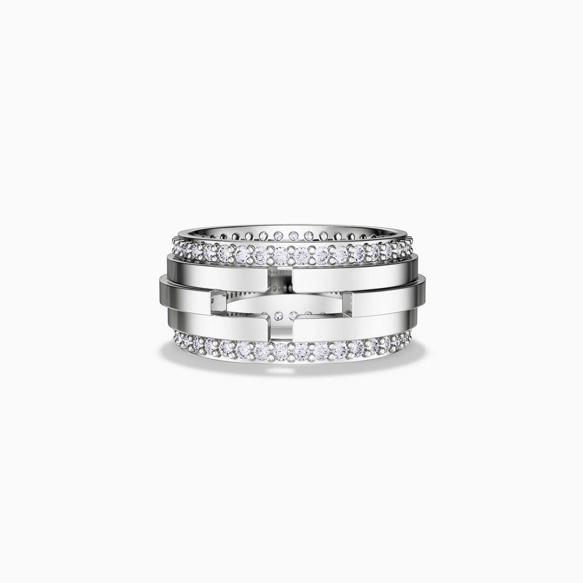 Vanimy Cut-Out Cross Staircase Statement Ring – vanimy