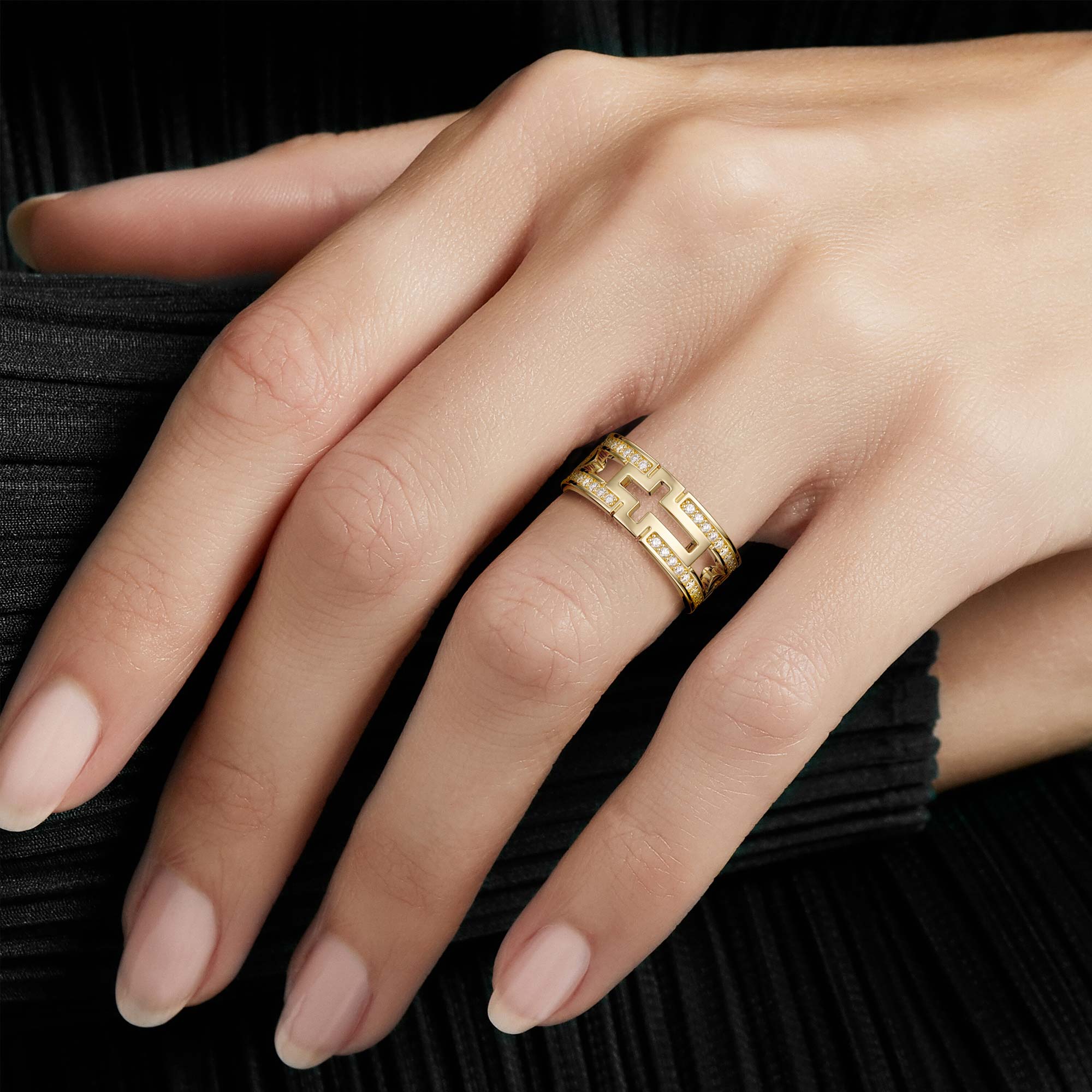 Cut Out Cross Ichthys Ring - vanimy
