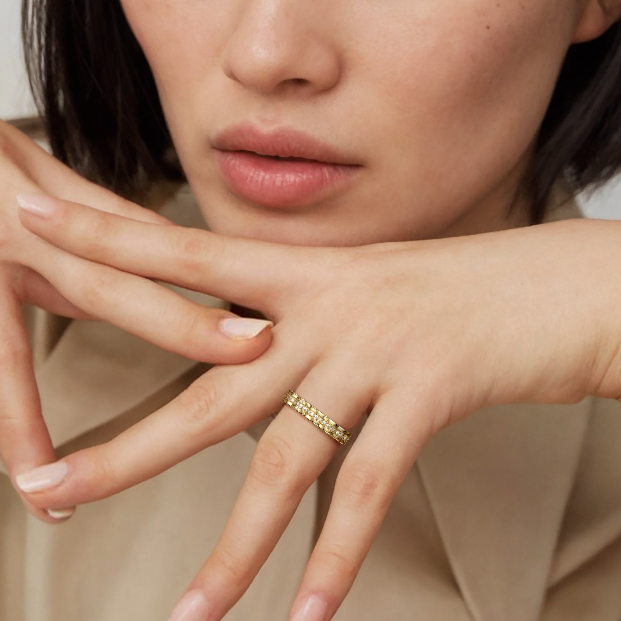 Crown of Thorns Cross Statement Ring - vanimy