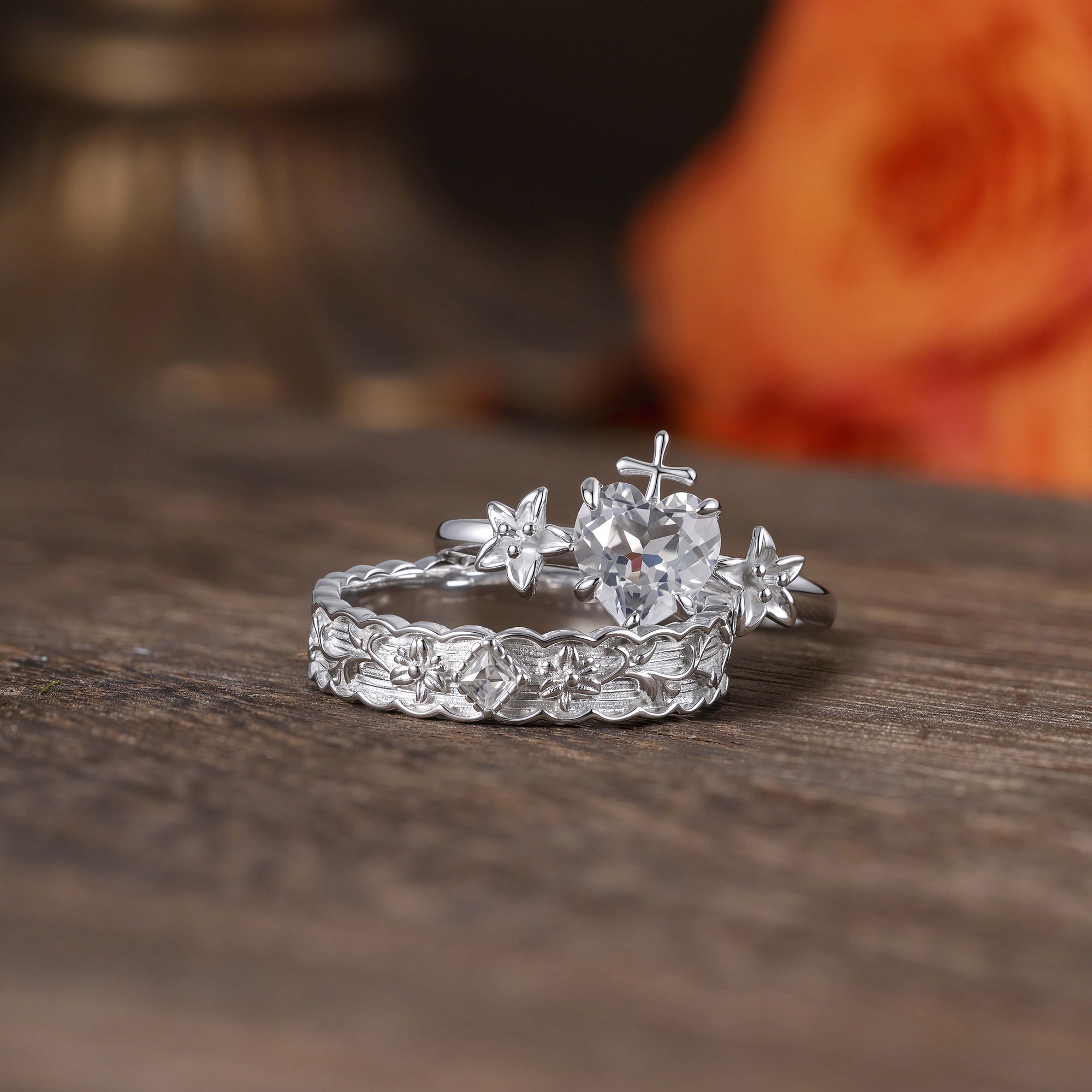 white lily diamonds Lily Lumina White Topaz Band Ring, White / White Gold Vermeil / 5