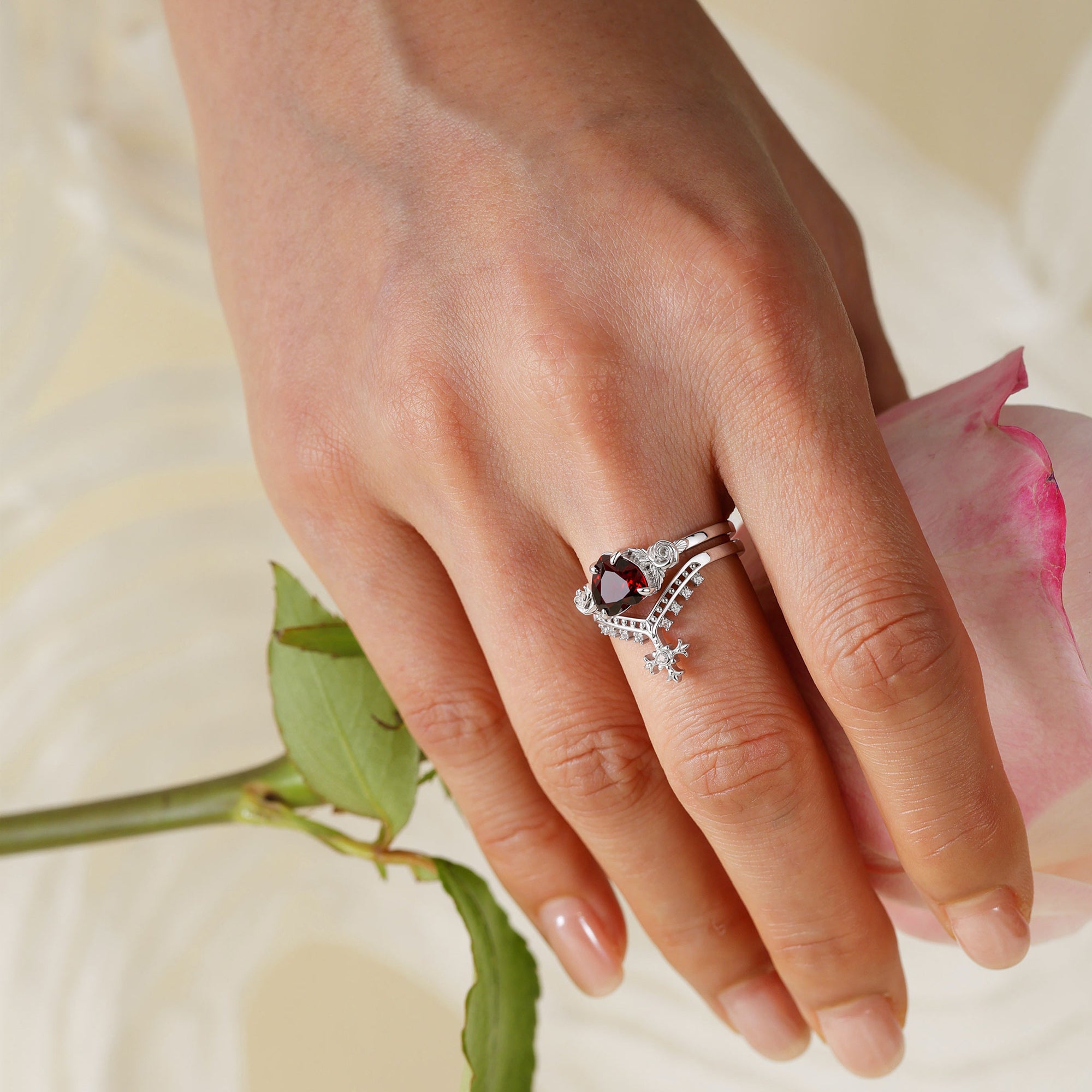 Lucia Cross Topaz V Shape Ring