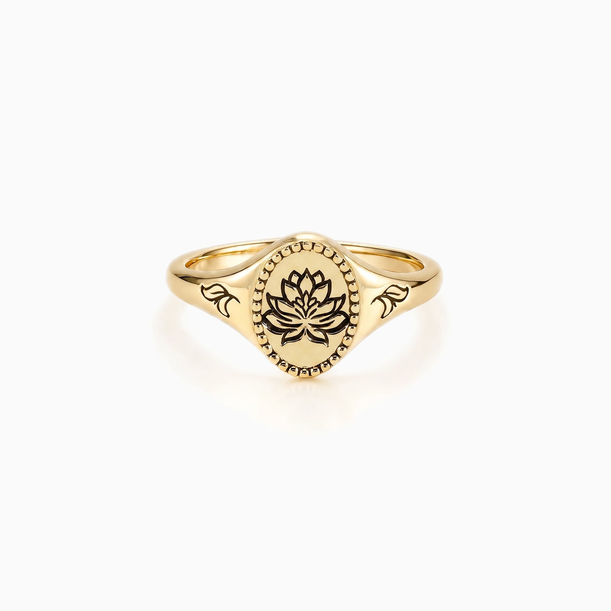 Water Lily Birth Flower Signet Ring