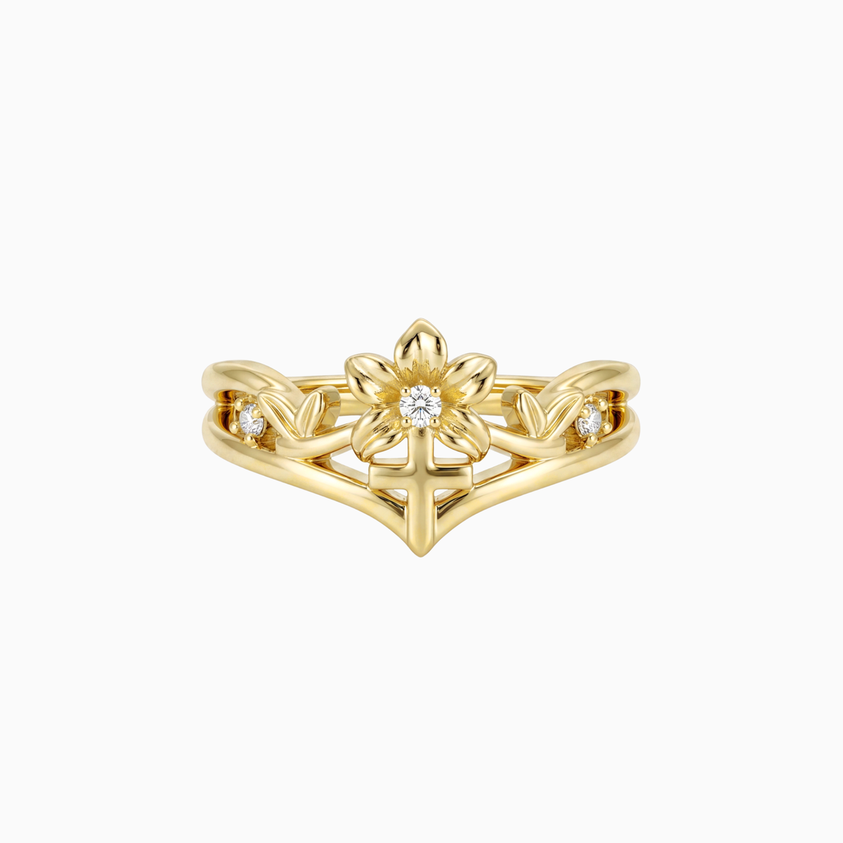 Blessed Bloom Lily Cross Ring