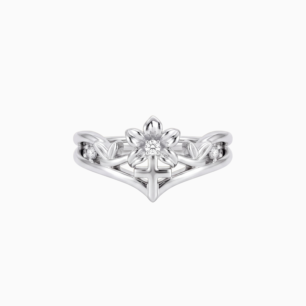 Blessed Bloom Lily Cross Ring