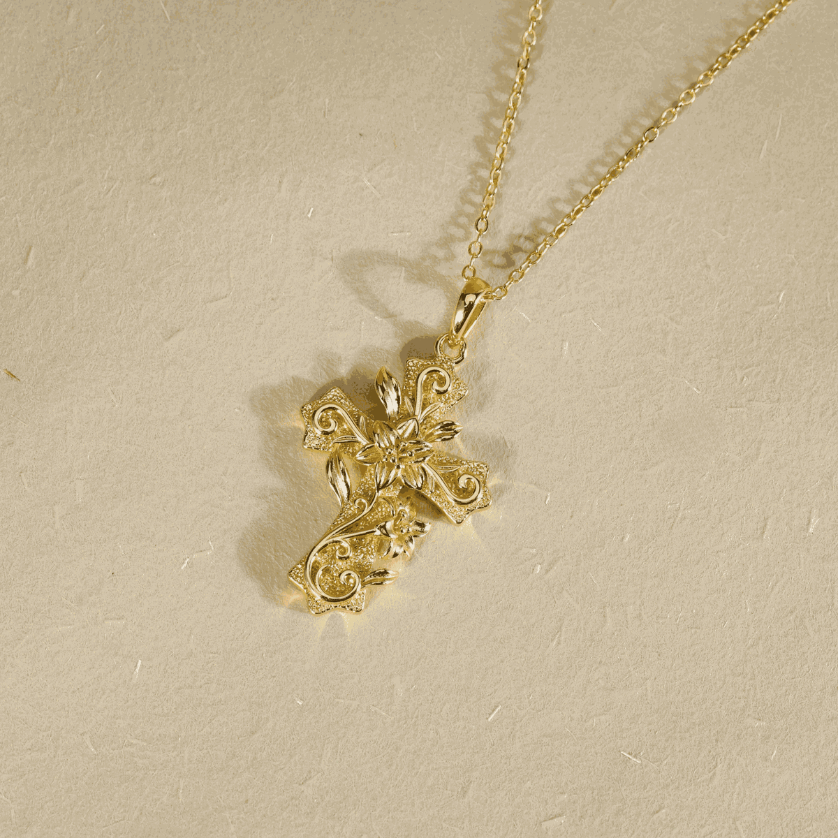 Grace in Bloom Lily Cross Necklace