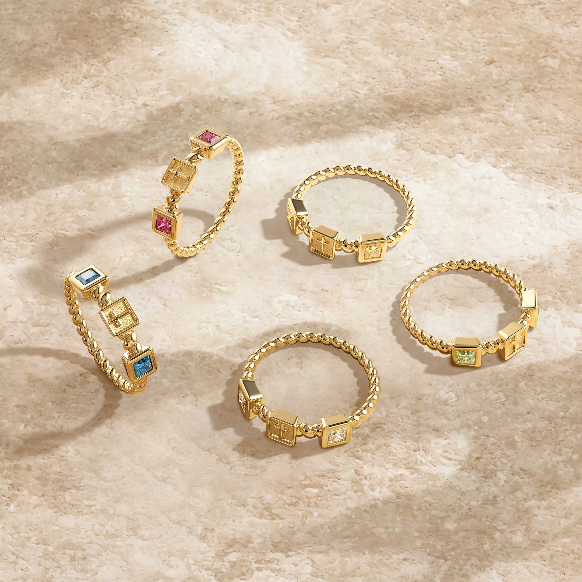 Cross Twine Stackable Ring - vanimy